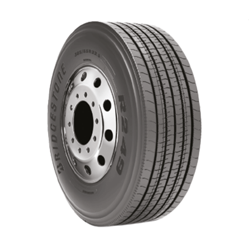 0001240_-r249-31570r225_510 لاستیک بریجستون ژاپن سایز 315/70R22.5 گل 249 مخصوص محور عقب کامیون و تریلی، نمای نزدیک از طرح آج