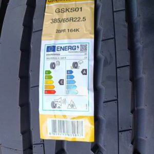لاستیک گرند اسپید تایلند سایز 385/65/22.5 مناسب تریلی و کشنده، نمای آج پهن و دیواره تقویت‌شده